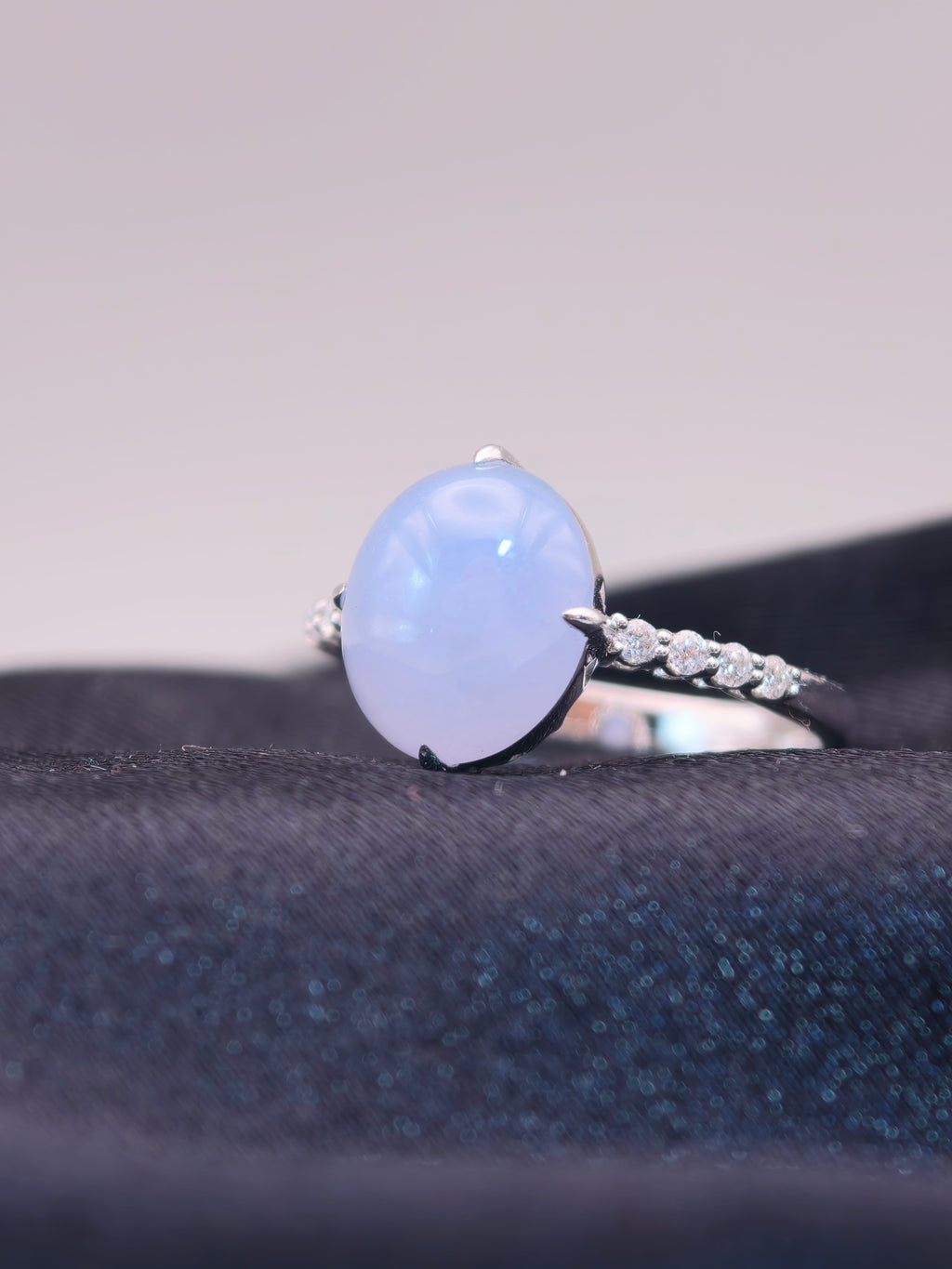 18K Lavender Jadeite Ring｜藍紫翡翠戒指《星軌・藍月》