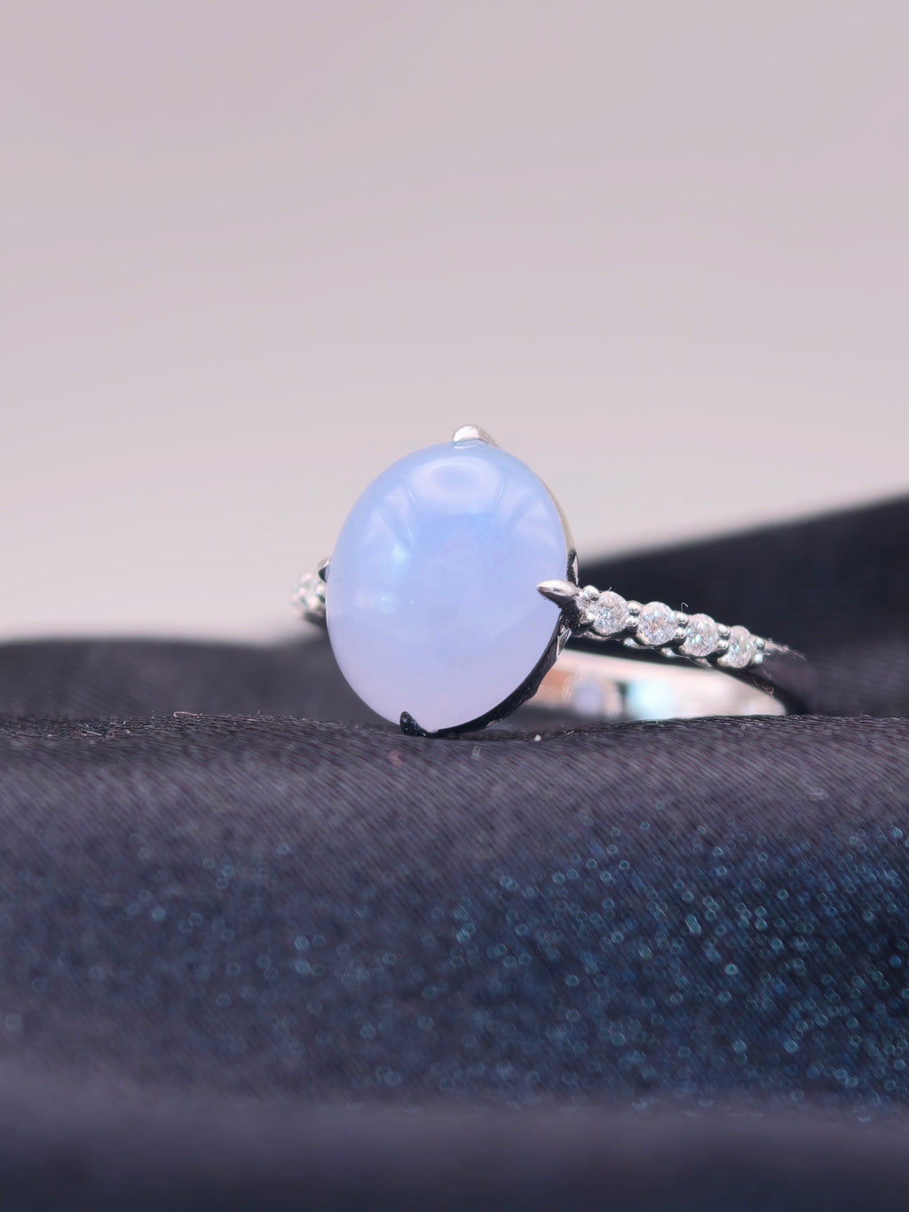 18K Lavender Jadeite Ring｜藍紫翡翠戒指《星軌・藍月》