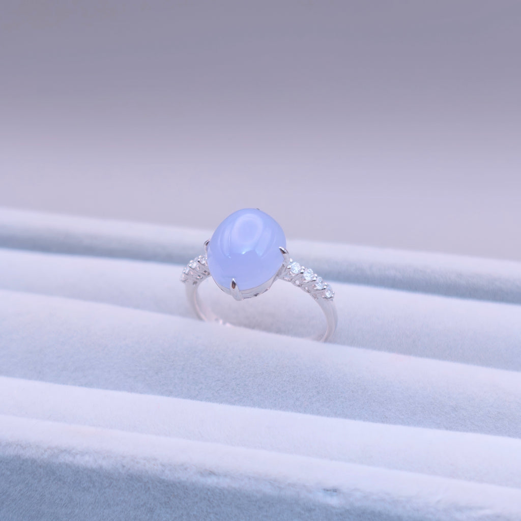 18K Lavender Jadeite Ring｜藍紫翡翠戒指《星軌・藍月》