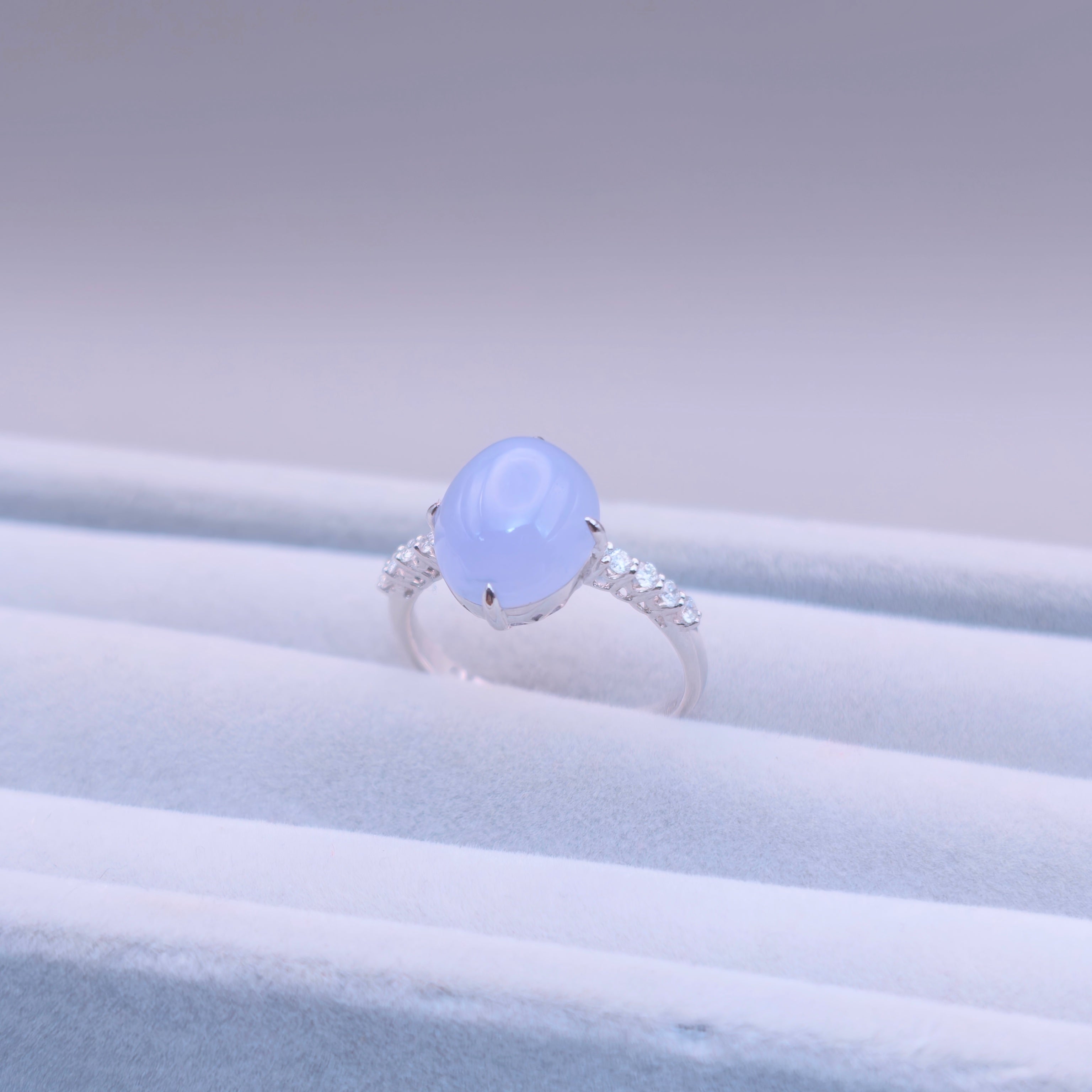 18K Lavender Jadeite Ring｜藍紫翡翠戒指《星軌・藍月》