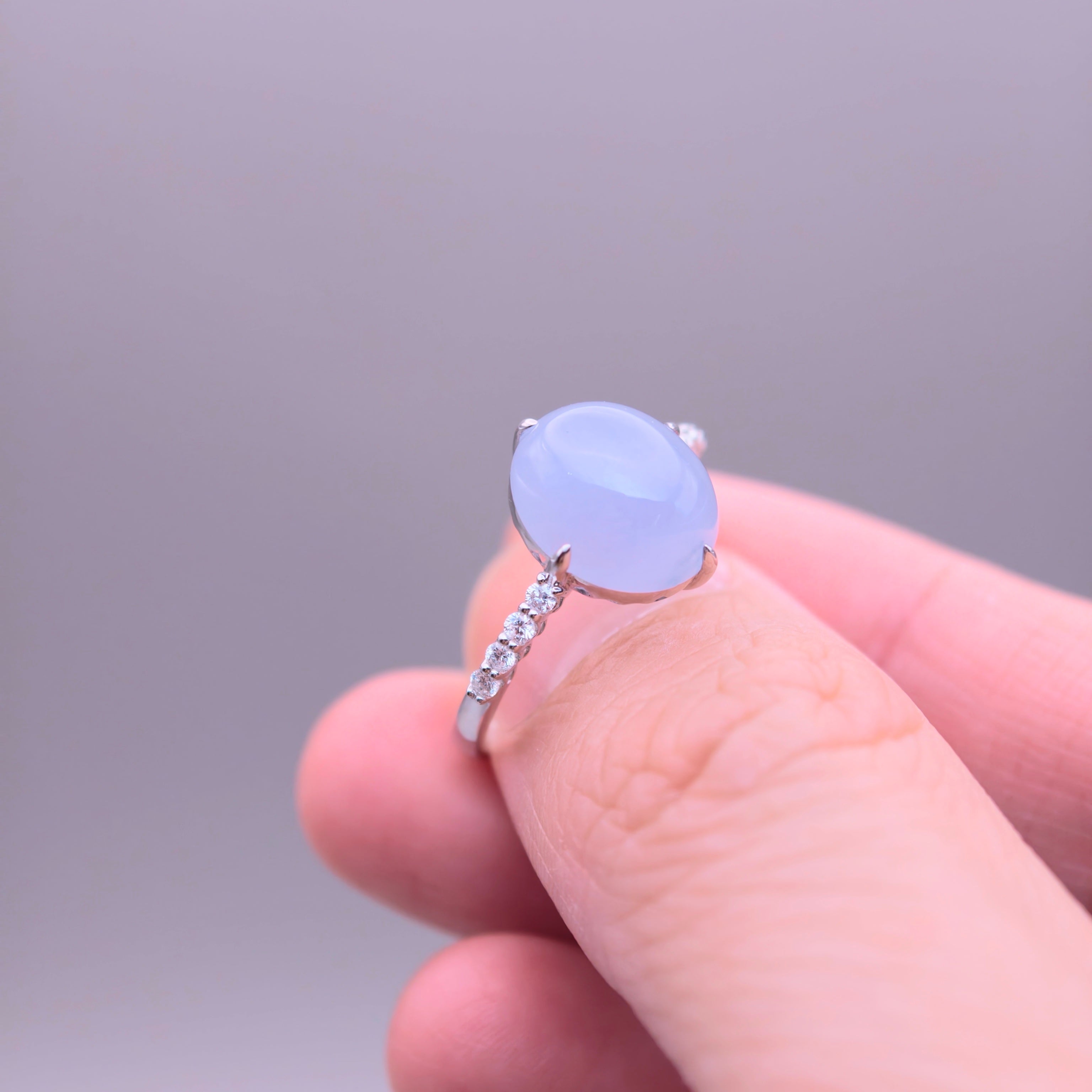 18K Lavender Jadeite Ring｜藍紫翡翠戒指《星軌・藍月》