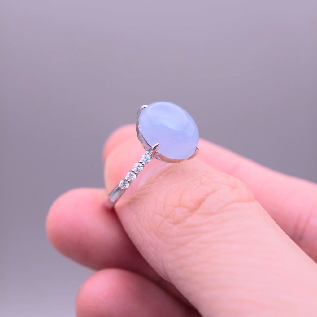18K Lavender Jadeite Ring｜藍紫翡翠戒指《星軌・藍月》