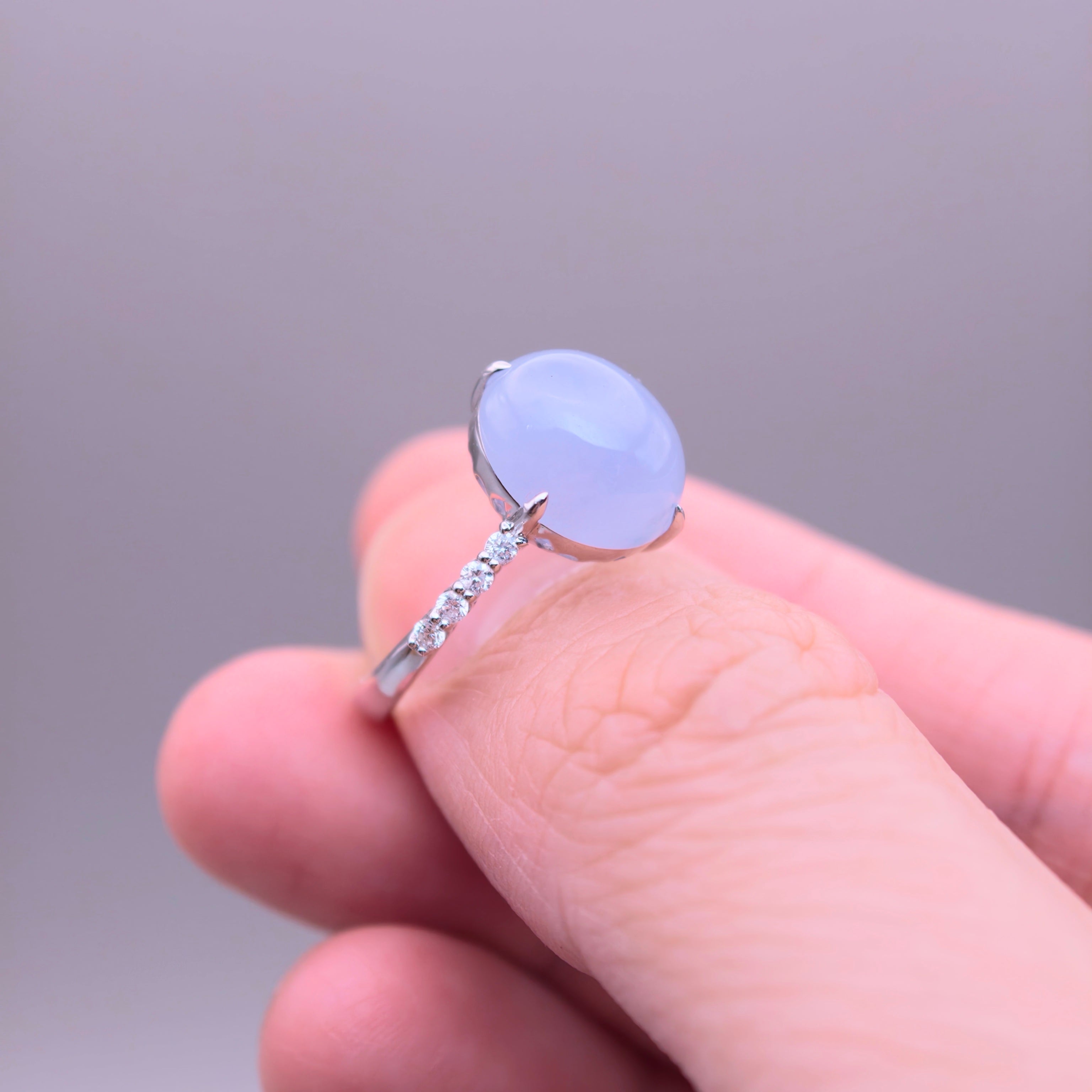 18K Lavender Jadeite Ring｜藍紫翡翠戒指《星軌・藍月》