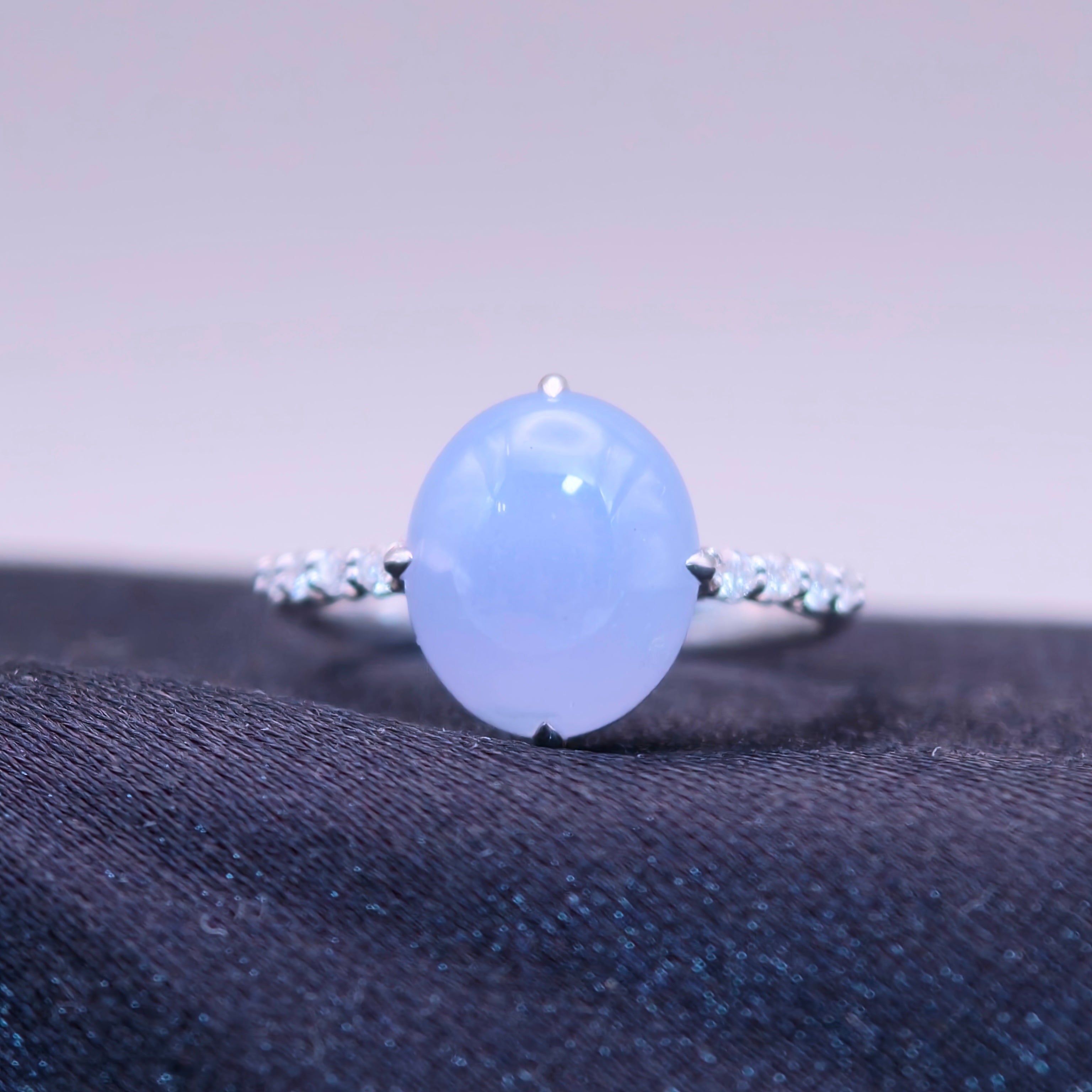 18K Lavender Jadeite Ring｜藍紫翡翠戒指《星軌・藍月》