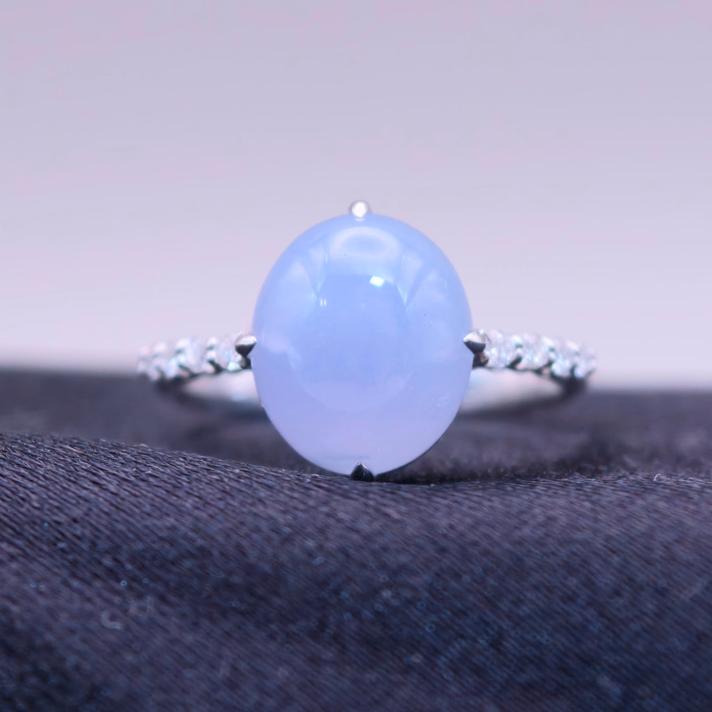 18K Lavender Jadeite Ring｜藍紫翡翠戒指《星軌・藍月》