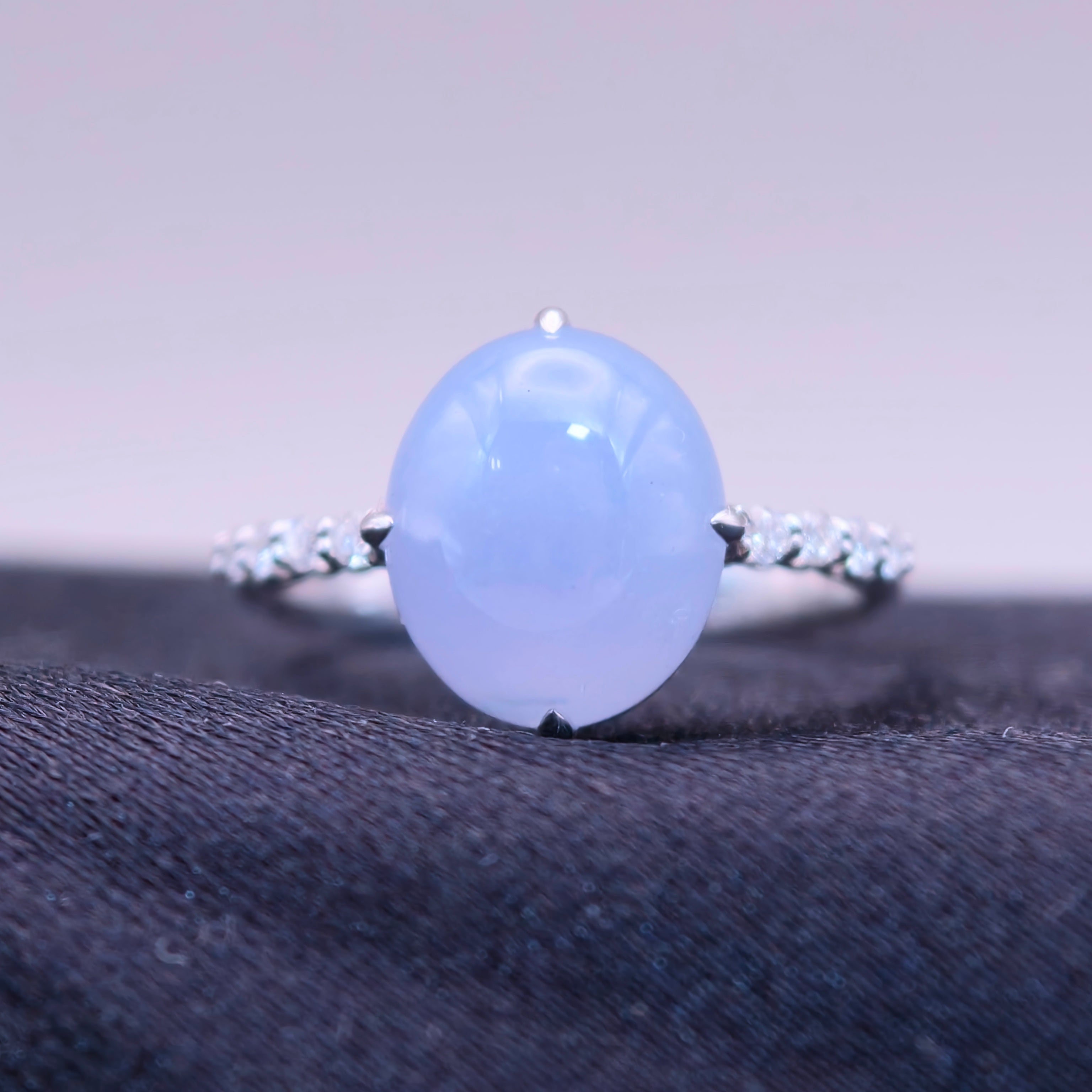 18K Lavender Jadeite Ring｜藍紫翡翠戒指《星軌・藍月》