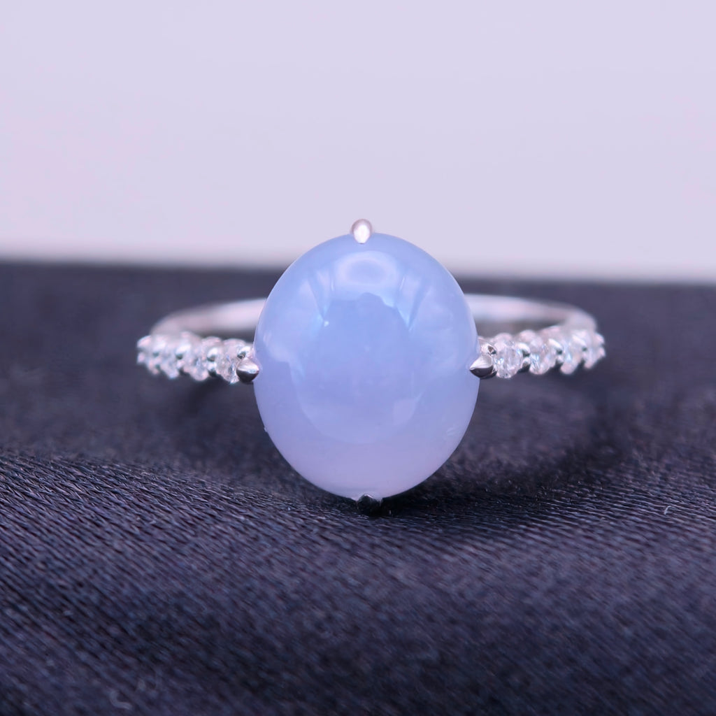 18K Lavender Jadeite Ring｜藍紫翡翠戒指《星軌・藍月》