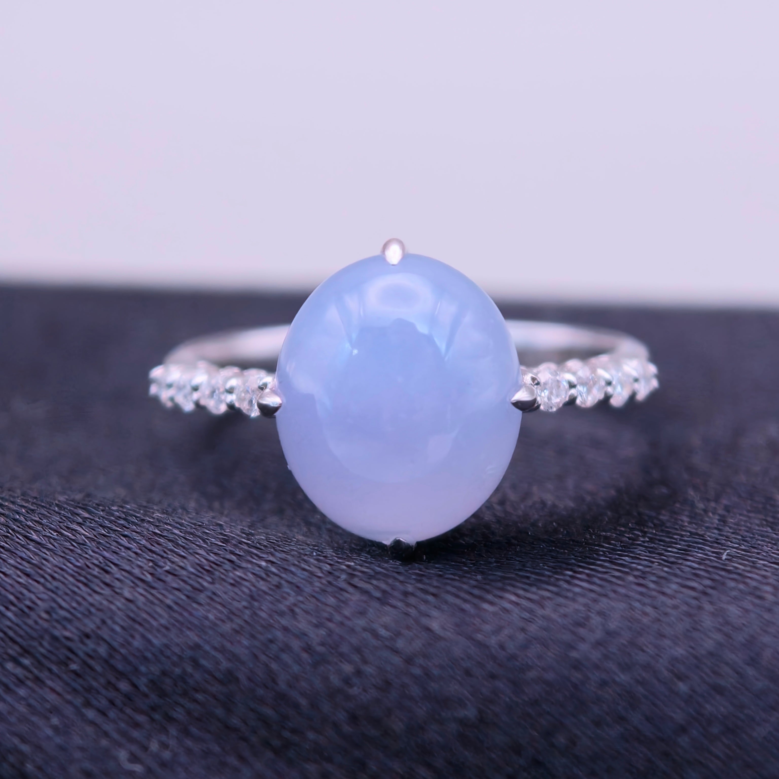 18K Lavender Jadeite Ring｜藍紫翡翠戒指《星軌・藍月》
