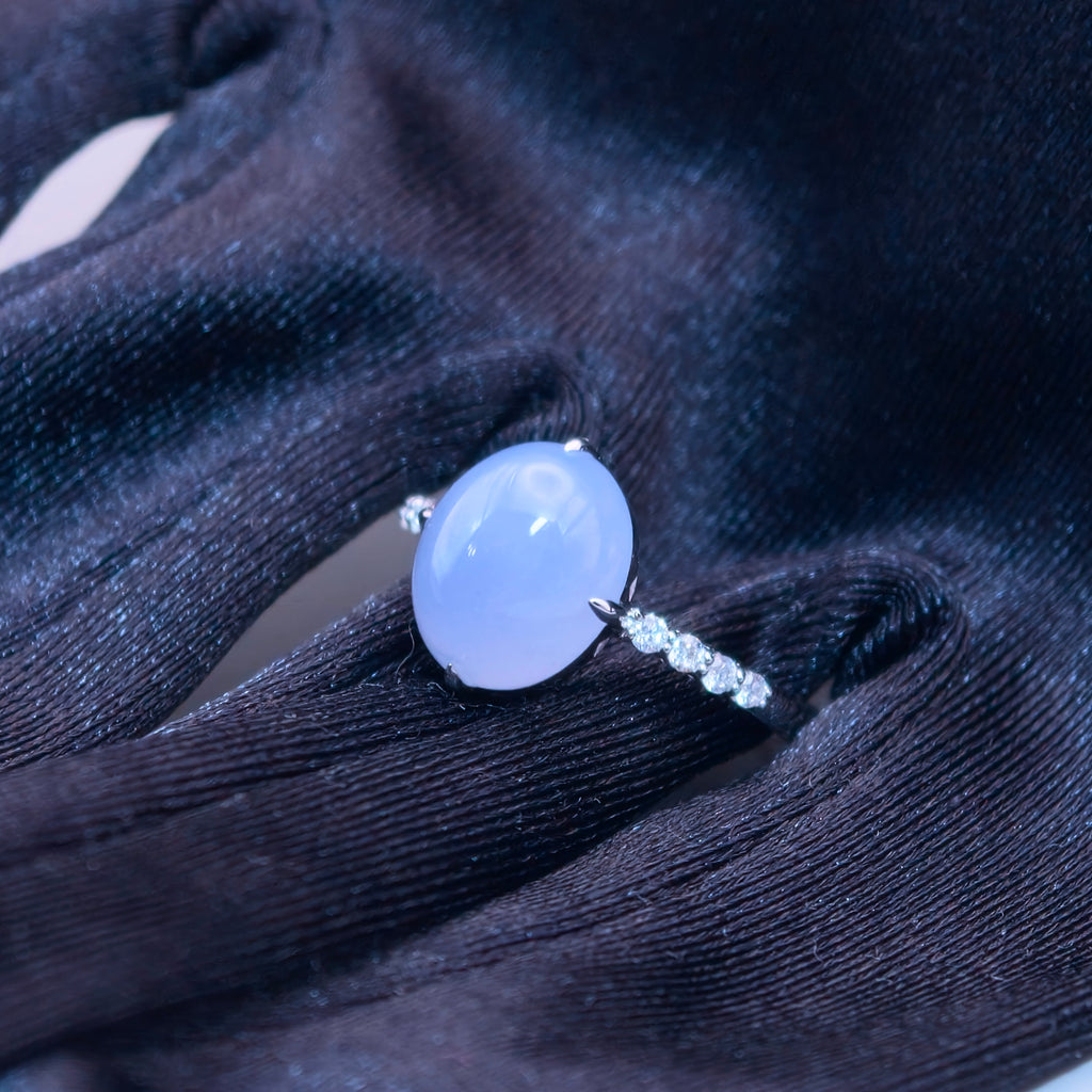 18K Lavender Jadeite Ring｜藍紫翡翠戒指《星軌・藍月》