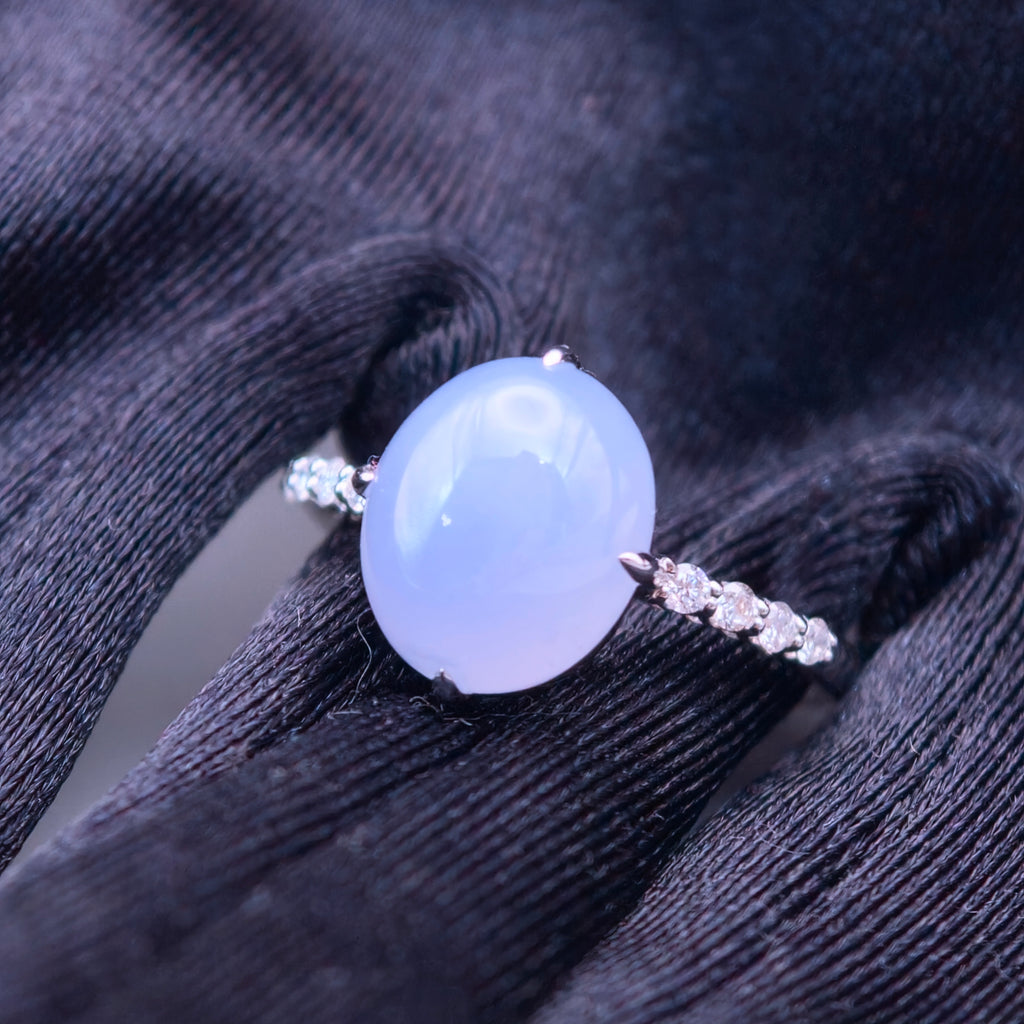 18K Lavender Jadeite Ring｜藍紫翡翠戒指《星軌・藍月》