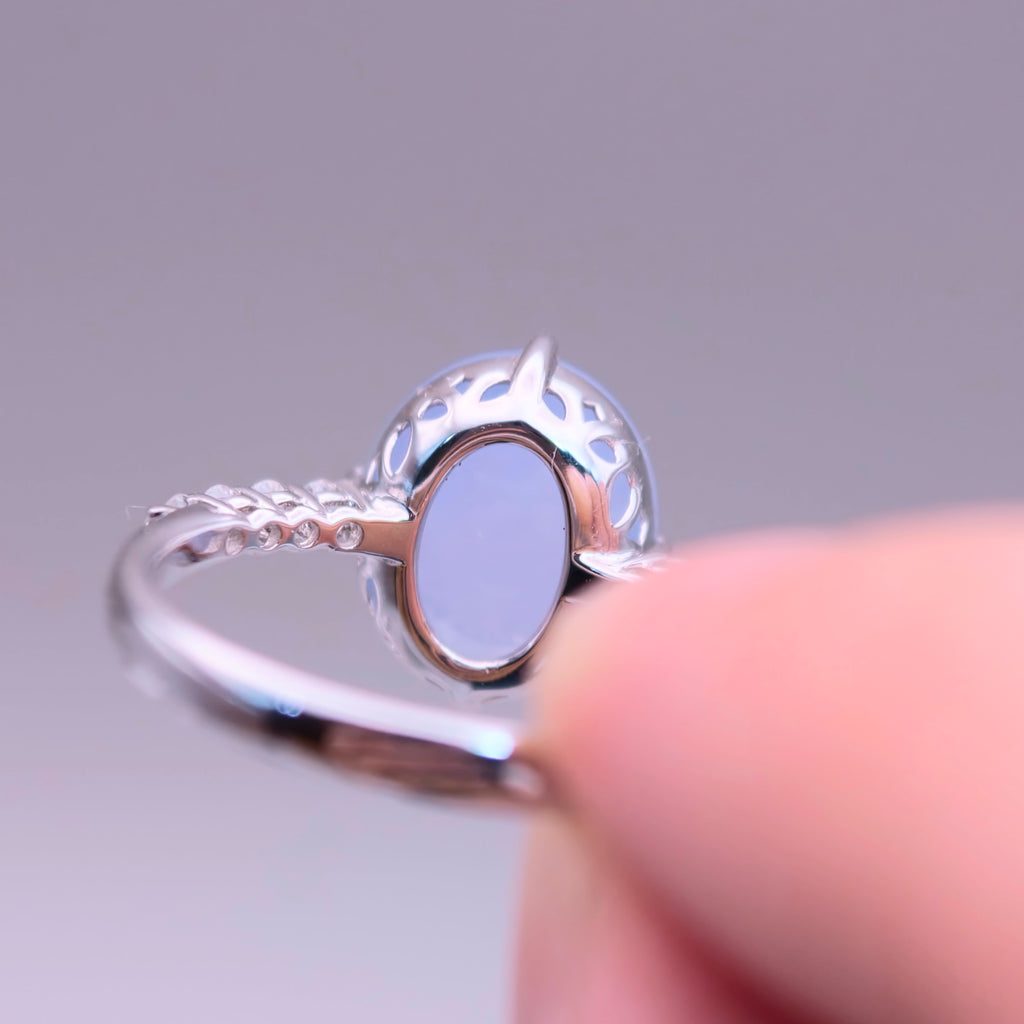 18K Lavender Jadeite Ring｜藍紫翡翠戒指《星軌・藍月》