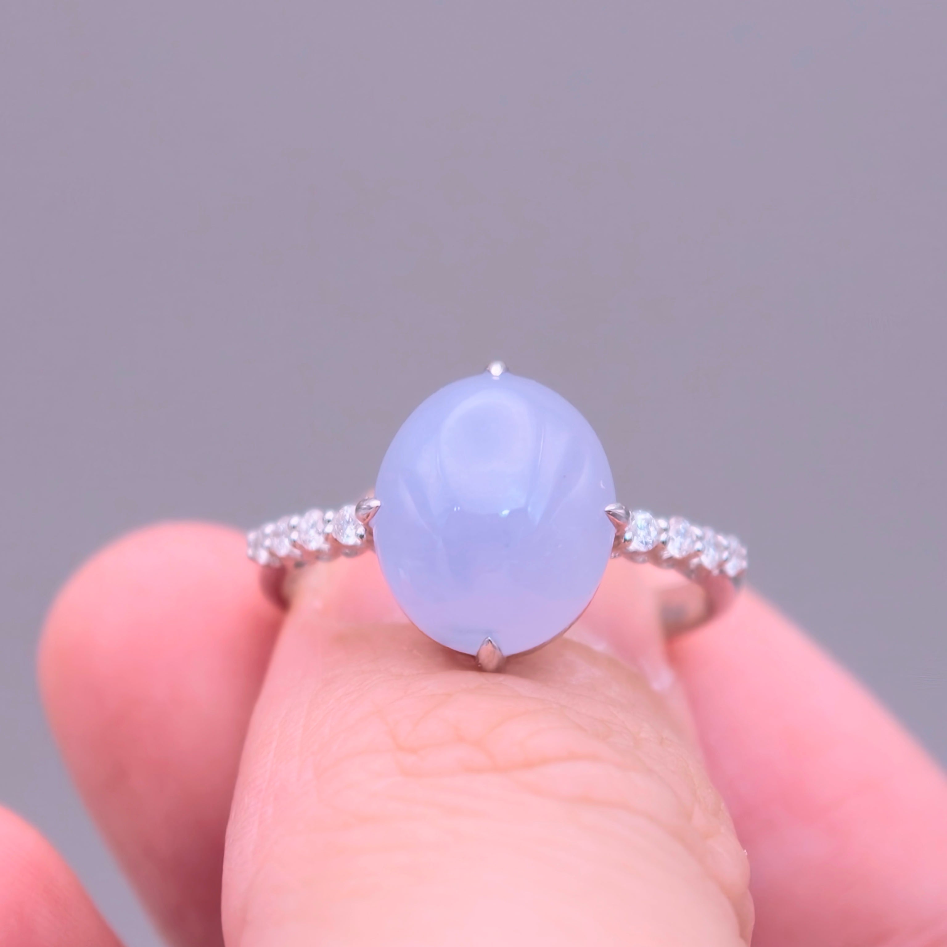18K Lavender Jadeite Ring｜藍紫翡翠戒指《星軌・藍月》