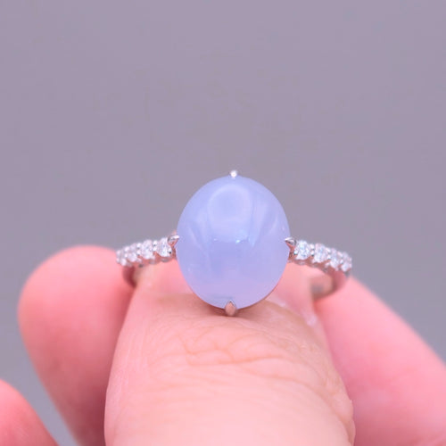 18K Lavender Jadeite Ring｜藍紫翡翠戒指《星軌・藍月》