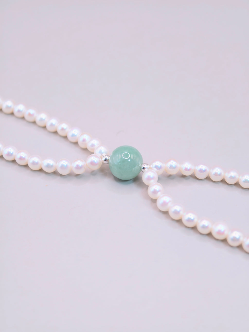 Pearl & Jadeite Bracelet｜珍珠果綠翡翠手鍊《翠心・雙軌》