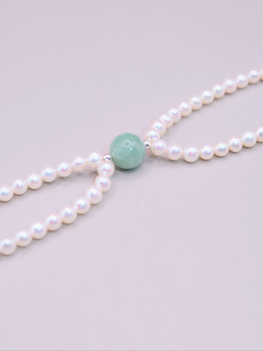 Pearl & Jadeite Bracelet｜珍珠果綠翡翠手鍊《翠心・雙軌》