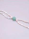 Baroque Pearl & Jadeite Bracelet｜巴洛克珍珠果綠翡翠雙鍊手鍊《翠心・雙軌》