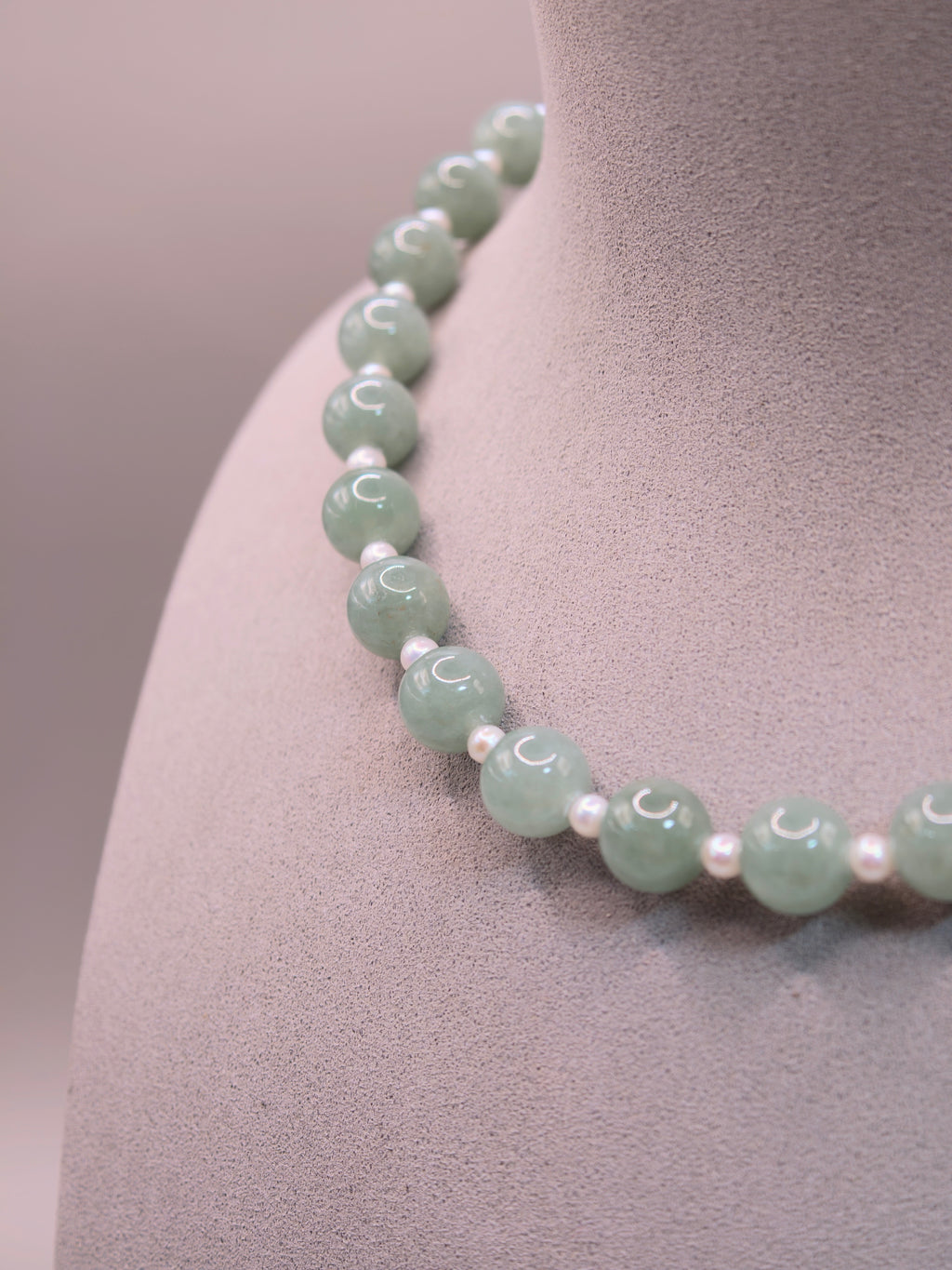 Jadeite & Pearl Necklace｜綠翡翠珍珠項鍊《翠序・珠光》