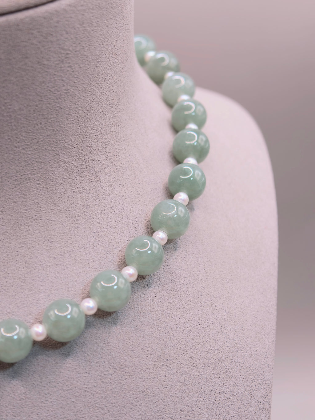 Jadeite & Pearl Necklace｜綠翡翠珍珠項鍊《翠序・珠光》