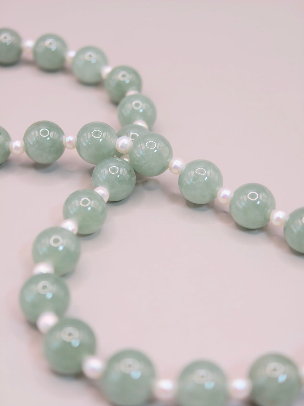 Jadeite & Pearl Necklace｜綠翡翠珍珠項鍊《翠序・珠光》