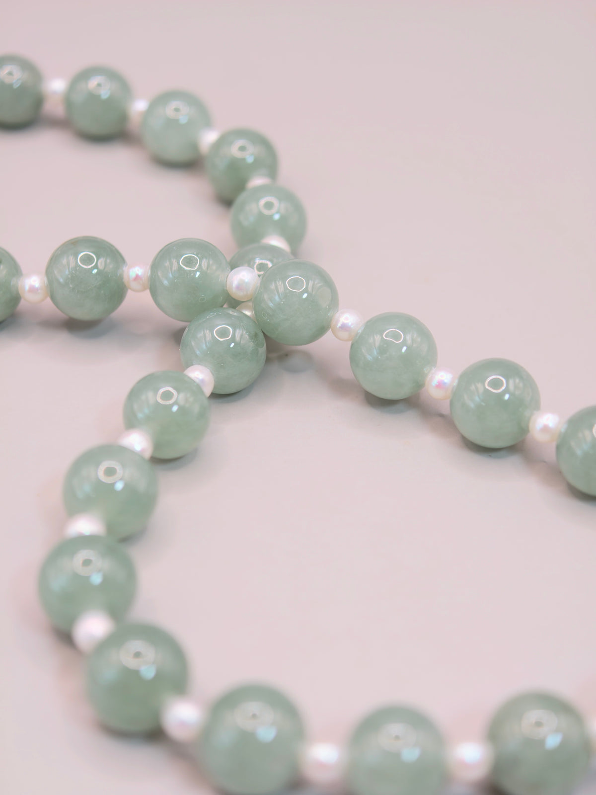 Jadeite & Pearl Necklace｜綠翡翠珍珠項鍊《翠序・珠光》