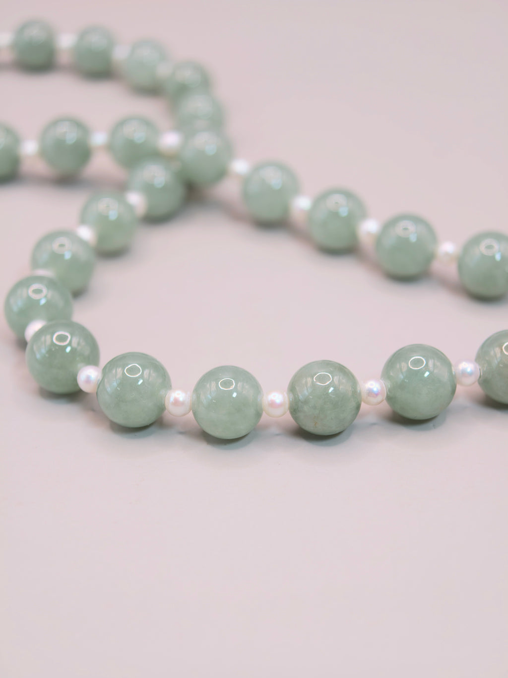 Jadeite & Pearl Necklace｜綠翡翠珍珠項鍊《翠序・珠光》