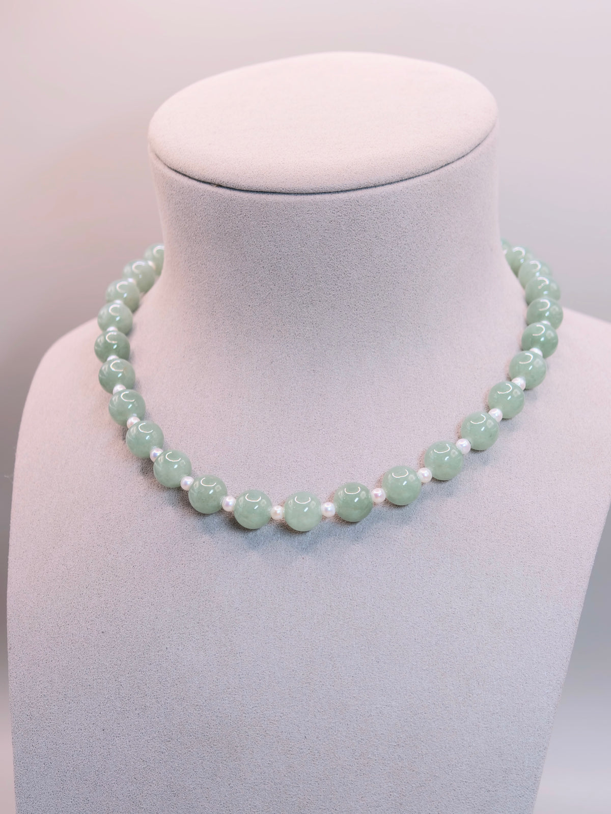 Jadeite & Pearl Necklace｜綠翡翠珍珠項鍊《翠序・珠光》