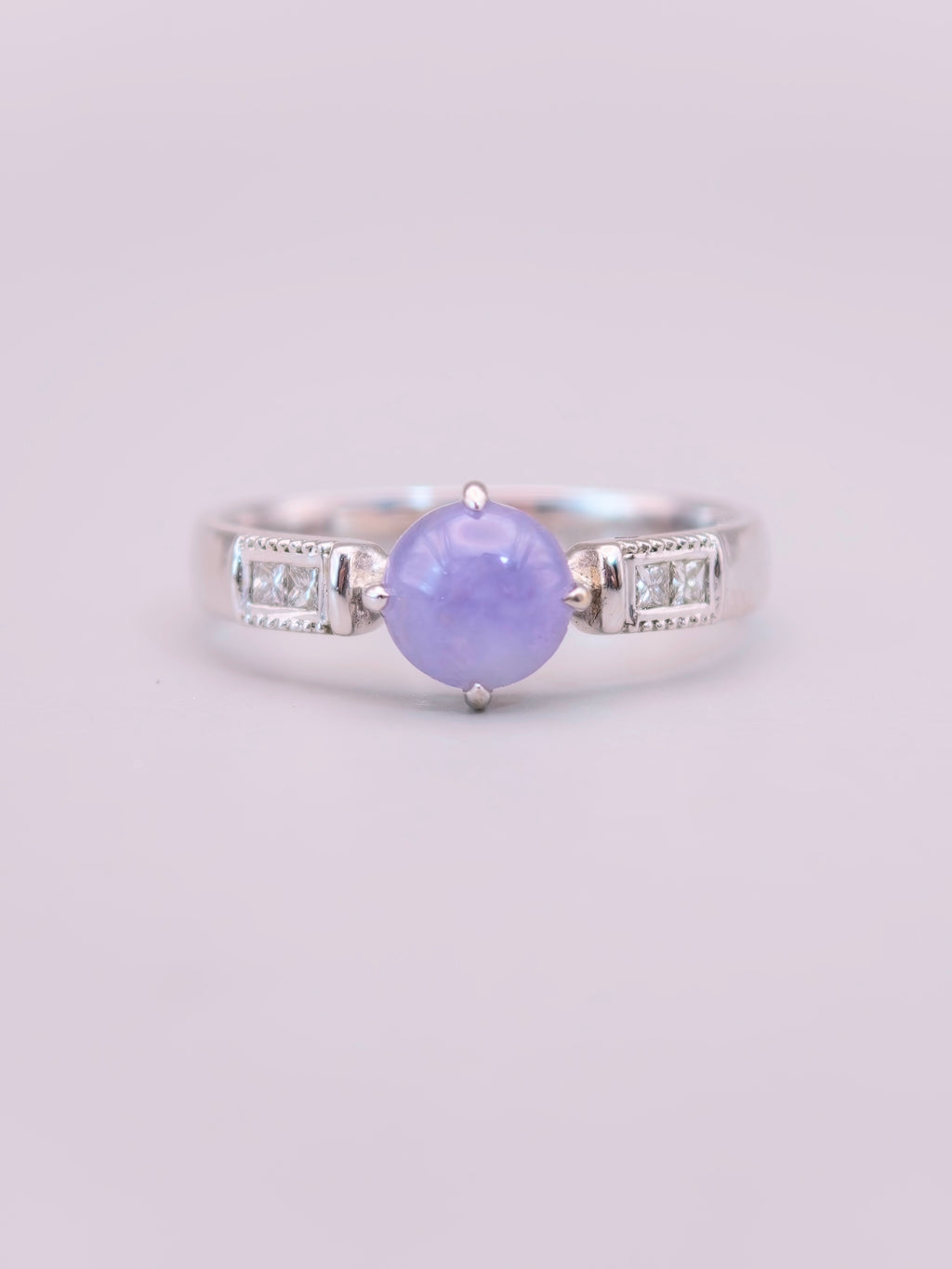 18K Lavender Jadeite Diamond Ring｜18K紅春紫翡翠鑽石戒指《紫曜・方界》