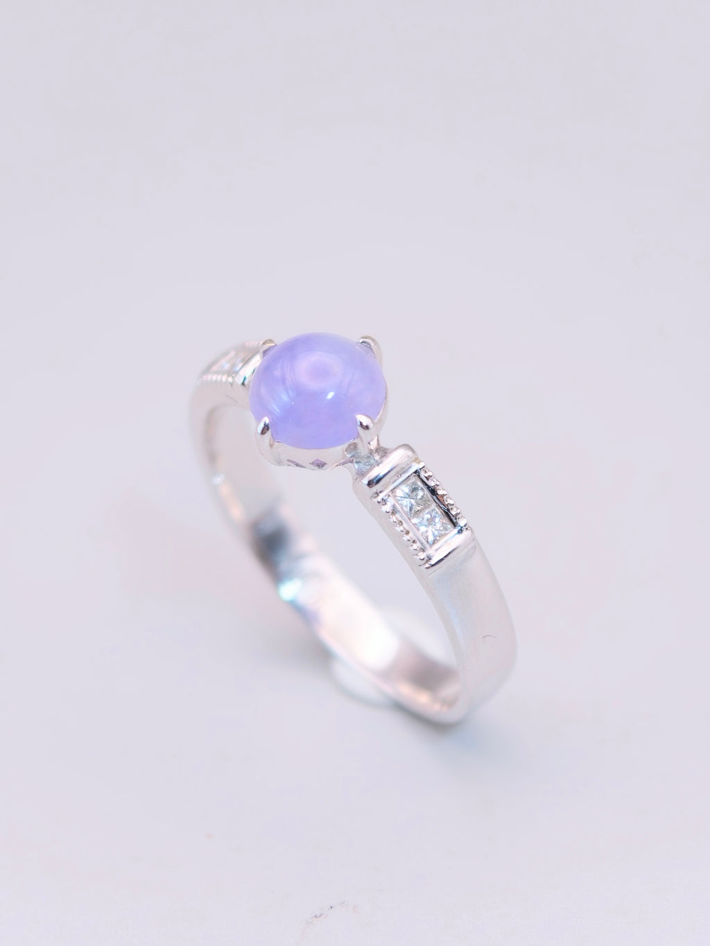 18K Lavender Jadeite Diamond Ring｜18K紅春紫翡翠鑽石戒指《紫曜・方界》