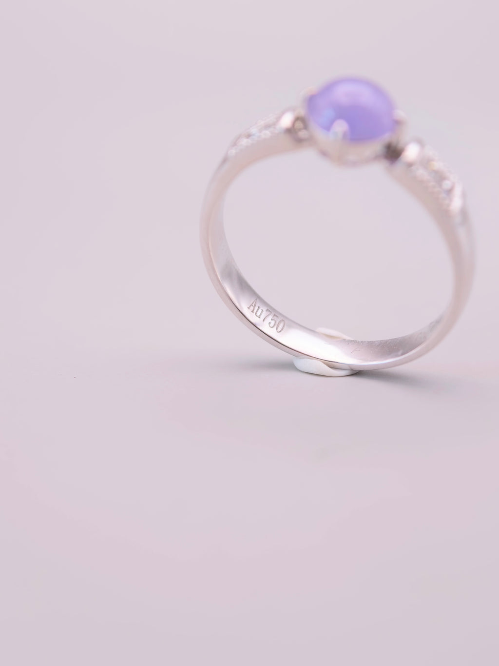 18K Lavender Jadeite Diamond Ring｜18K紅春紫翡翠鑽石戒指《紫曜・方界》