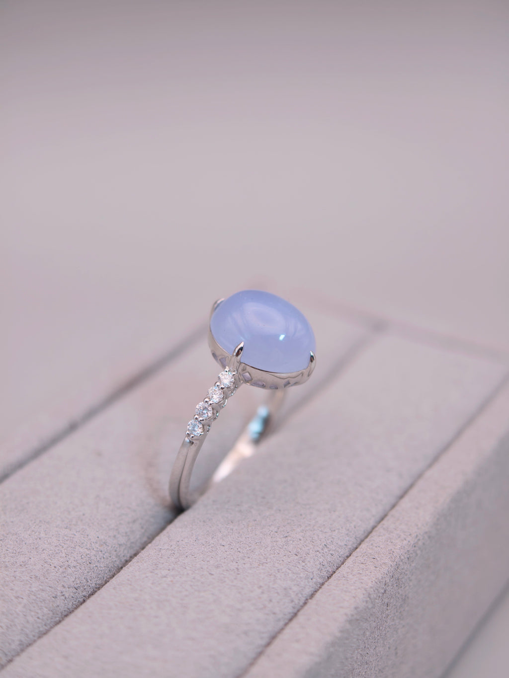 18K Lavender Jadeite Ring｜藍紫翡翠戒指《星軌・藍月》