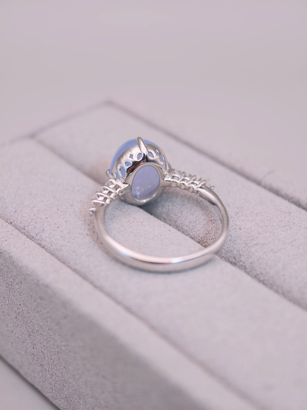 18K Lavender Jadeite Ring｜藍紫翡翠戒指《星軌・藍月》
