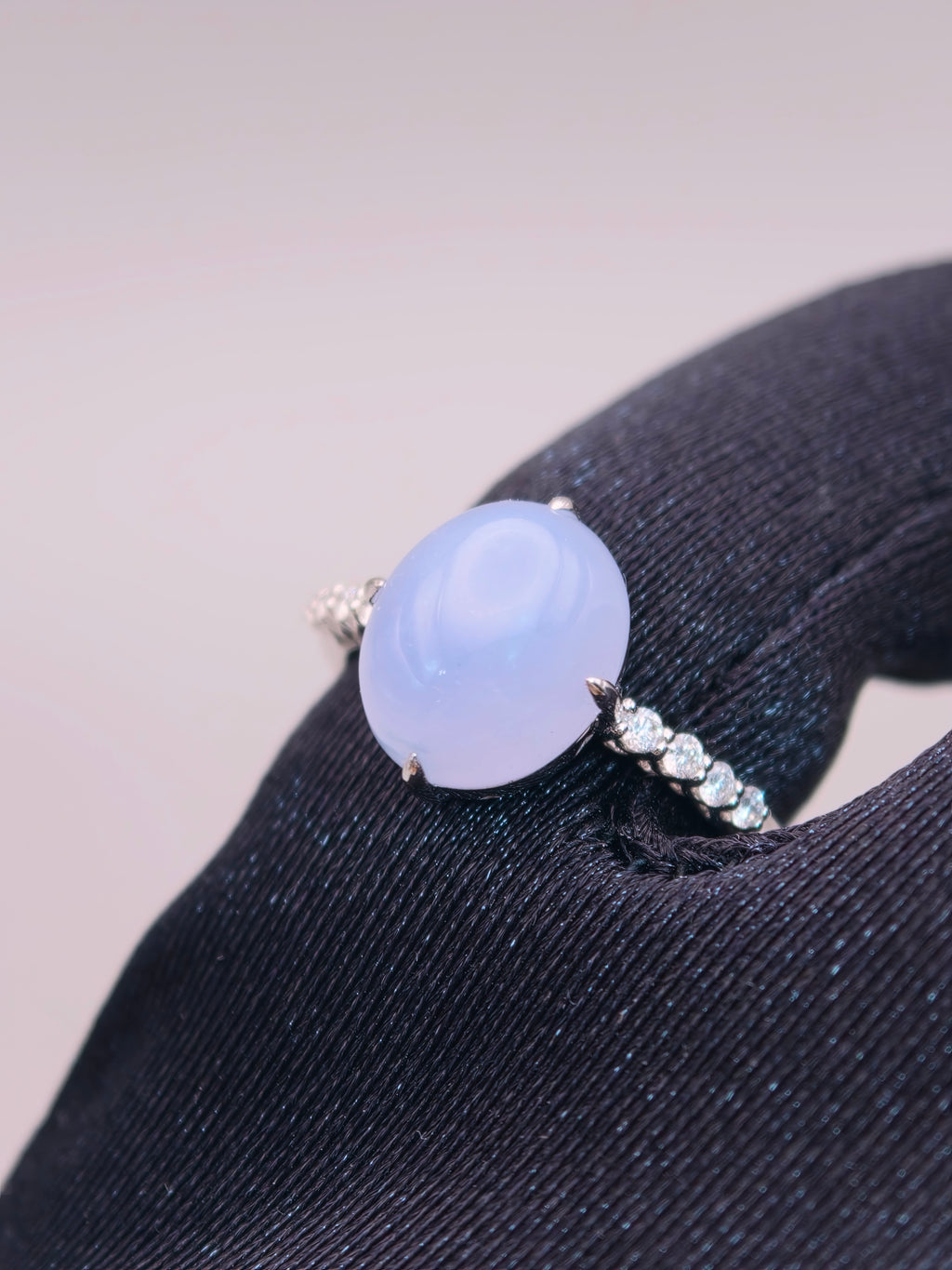 18K Lavender Jadeite Ring｜藍紫翡翠戒指《星軌・藍月》