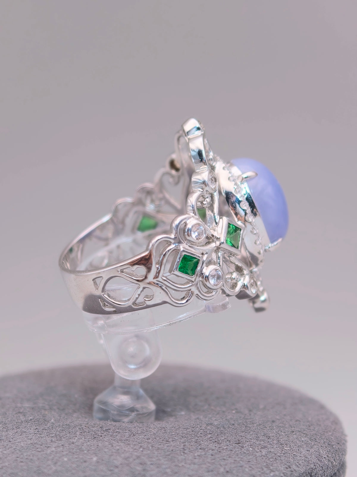 18K Violet Jadeite Ring｜18K天然紫翡翠鑽石戒指《紫冠・自冕》