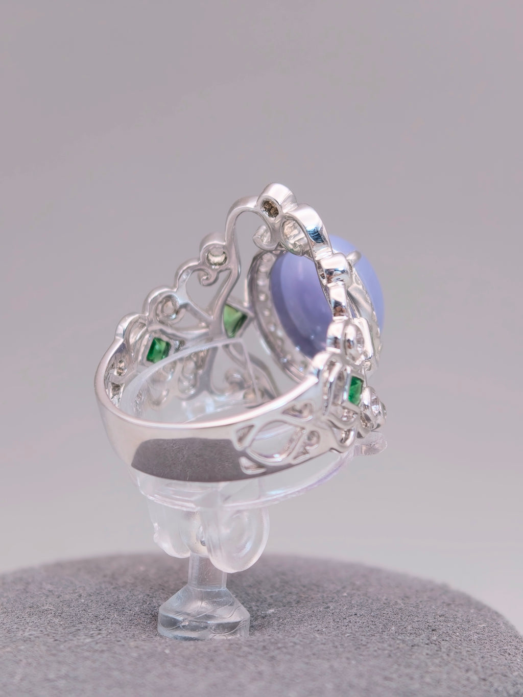 18K Violet Jadeite Ring｜18K天然紫翡翠鑽石戒指《紫冠・自冕》