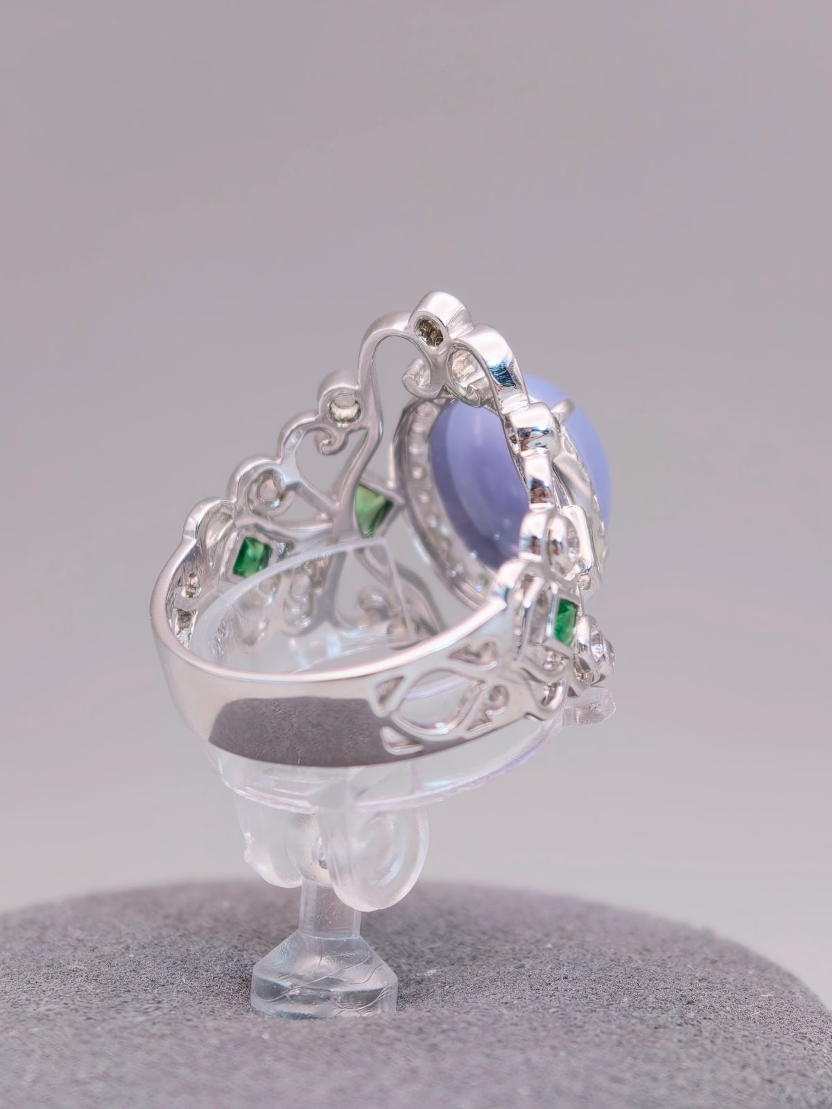 18K Violet Jadeite Ring｜18K天然紫翡翠鑽石戒指《紫冠・自冕》