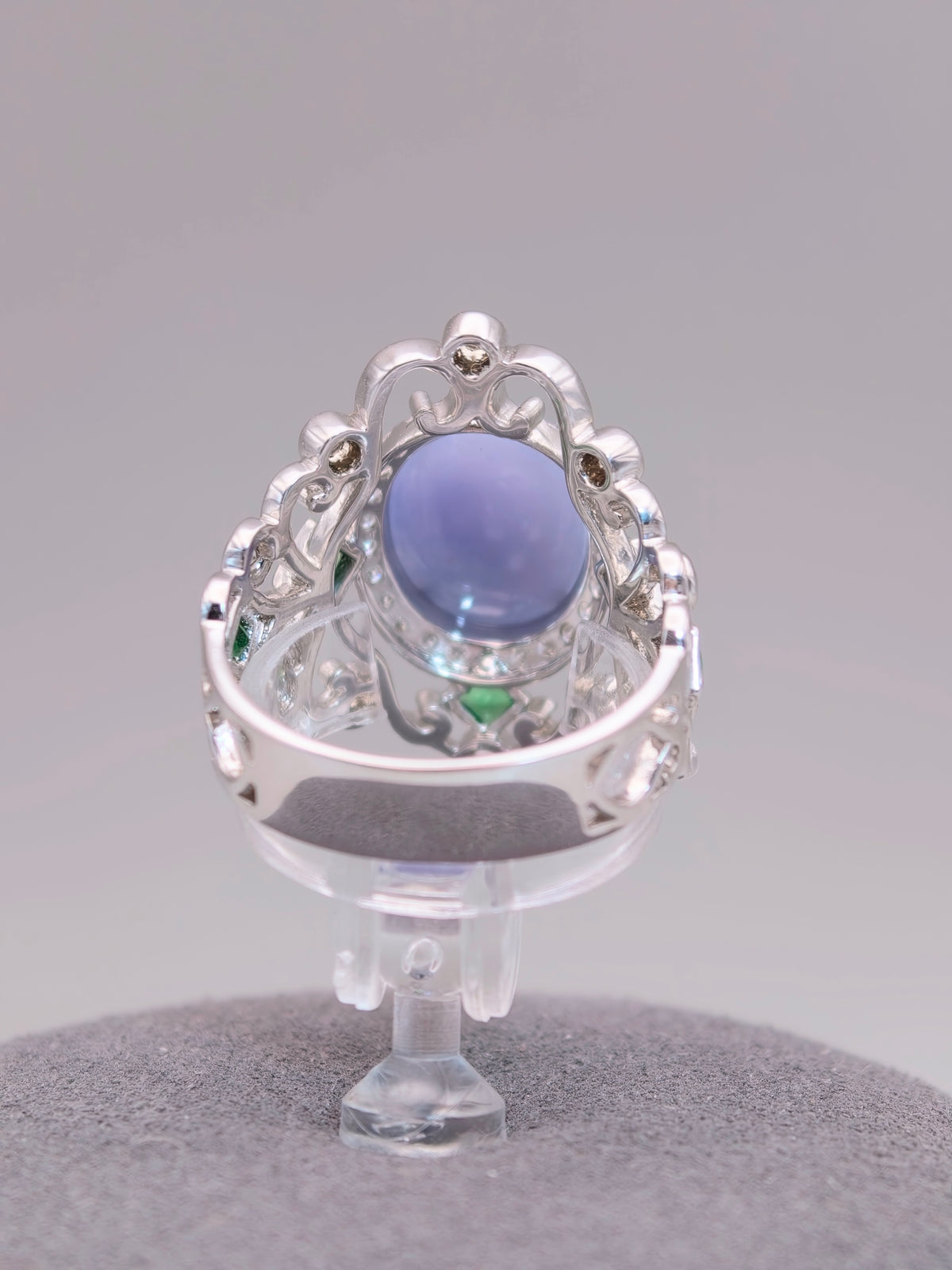 18K Violet Jadeite Ring｜18K天然紫翡翠鑽石戒指《紫冠・自冕》