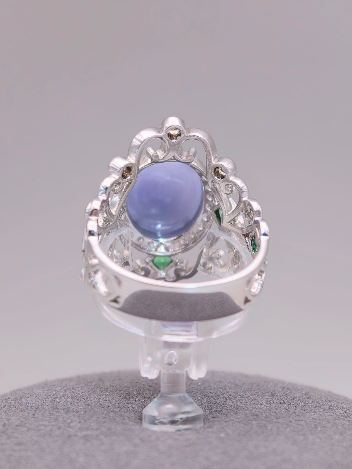 18K Violet Jadeite Ring｜18K天然紫翡翠鑽石戒指《紫冠・自冕》