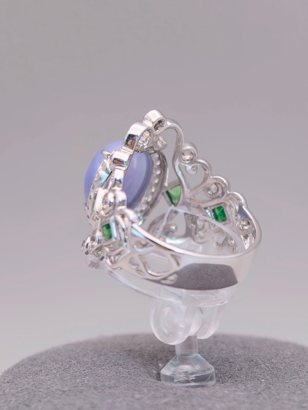 18K Violet Jadeite Ring｜18K天然紫翡翠鑽石戒指《紫冠・自冕》