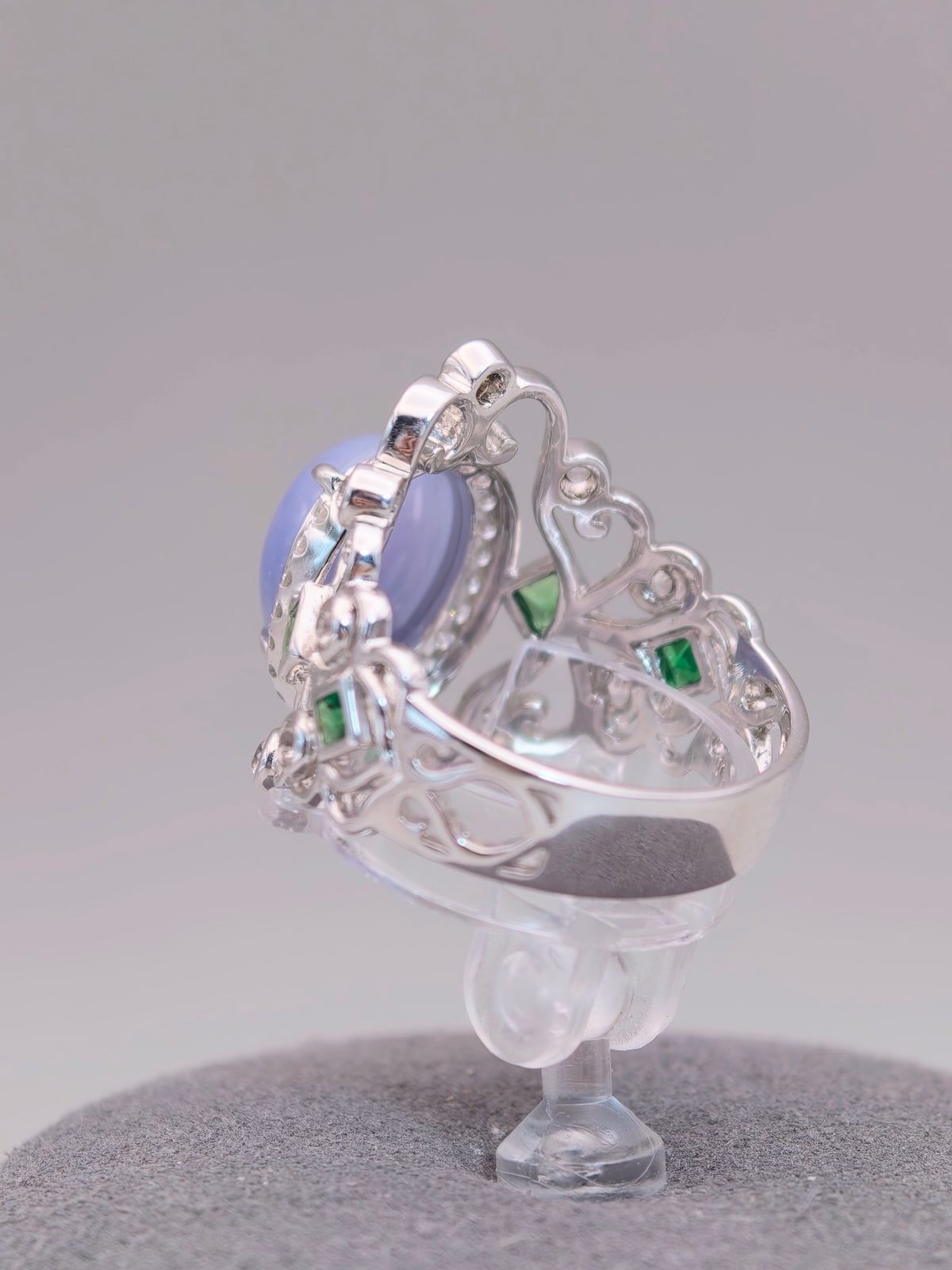 18K Violet Jadeite Ring｜18K天然紫翡翠鑽石戒指《紫冠・自冕》