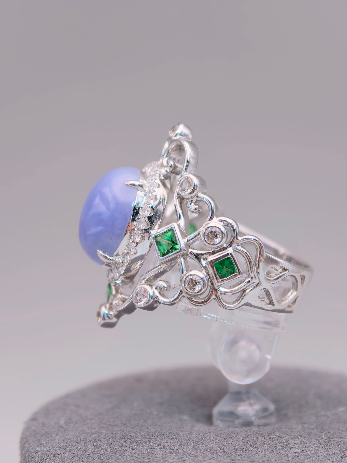18K Violet Jadeite Ring｜18K天然紫翡翠鑽石戒指《紫冠・自冕》