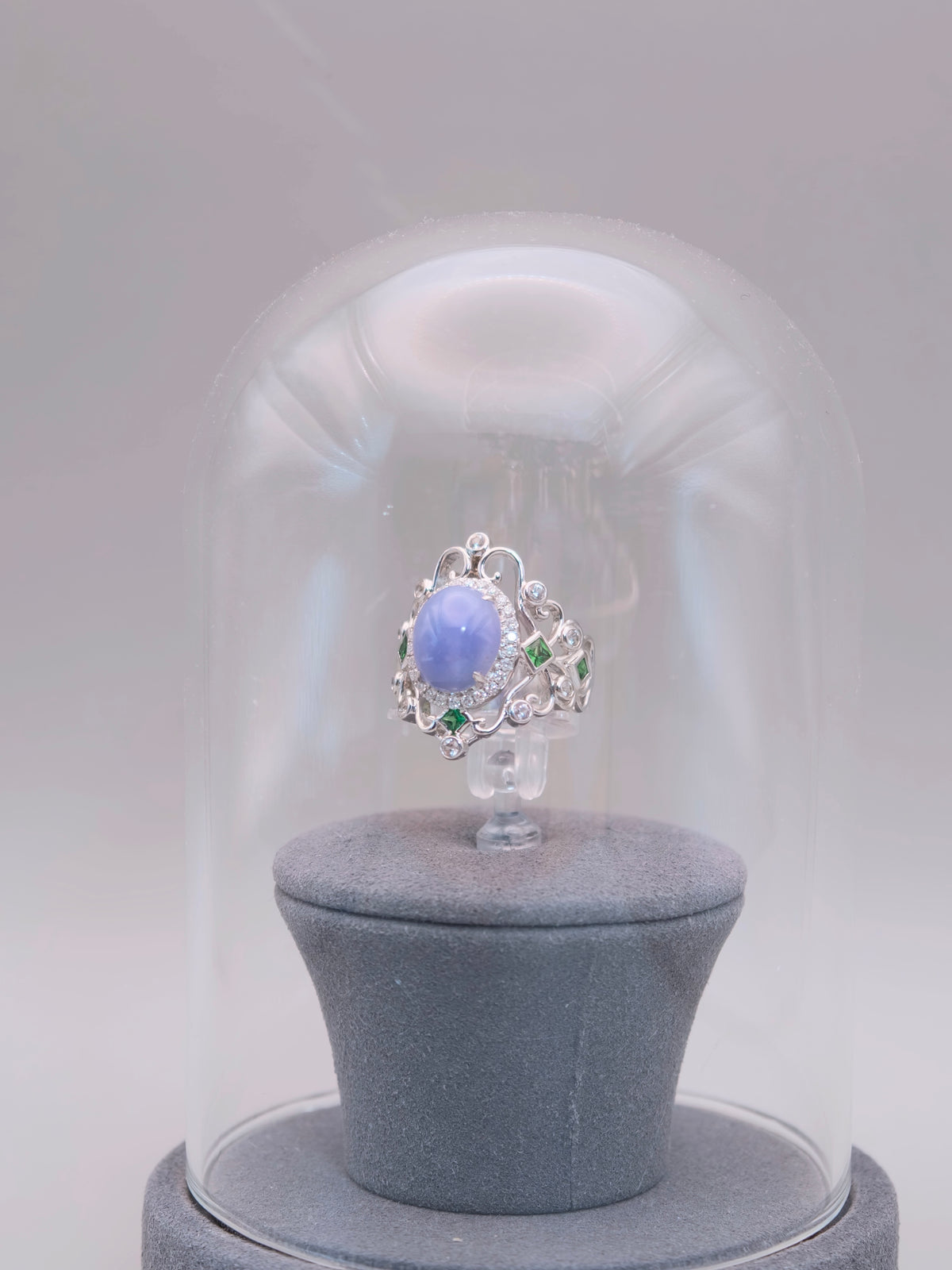 18K Violet Jadeite Ring｜18K天然紫翡翠鑽石戒指《紫冠・自冕》