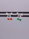 18K Jadeite Bow Earrings｜18K雙色翡翠蝴蝶結耳環《雙星・映翠》