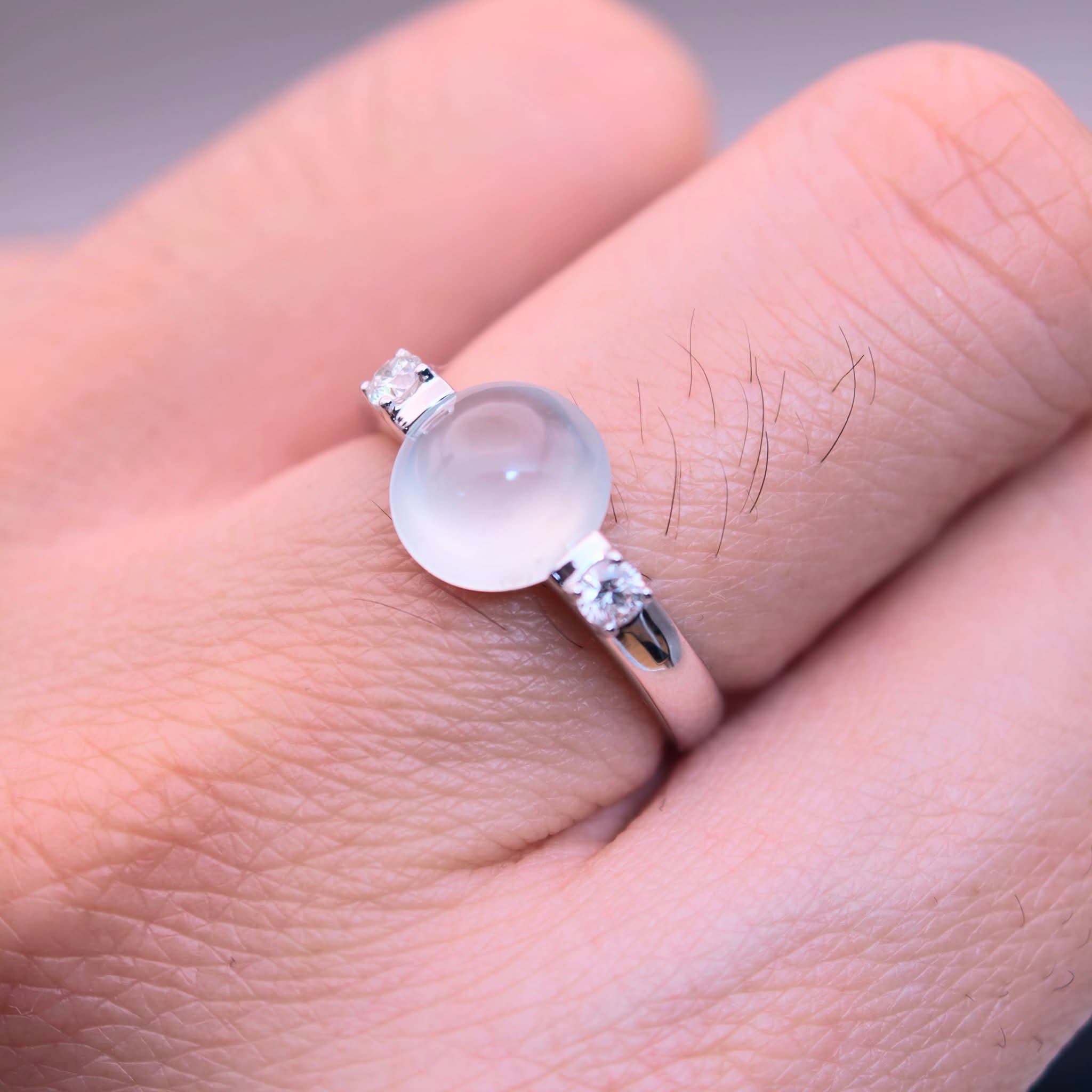 玻光·粼粼｜18K Icy Jadeite Ring