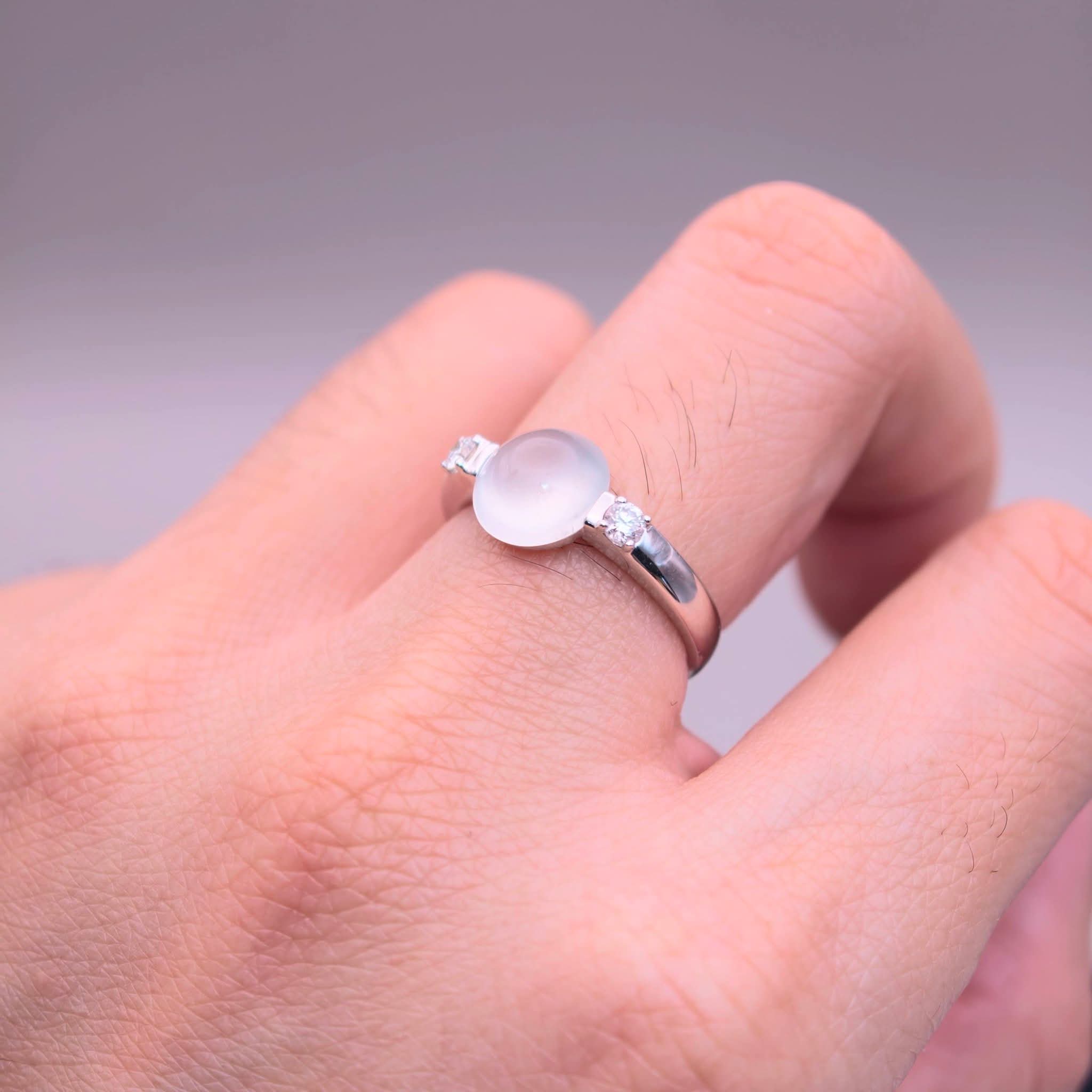 玻光·粼粼｜18K Icy Jadeite Ring